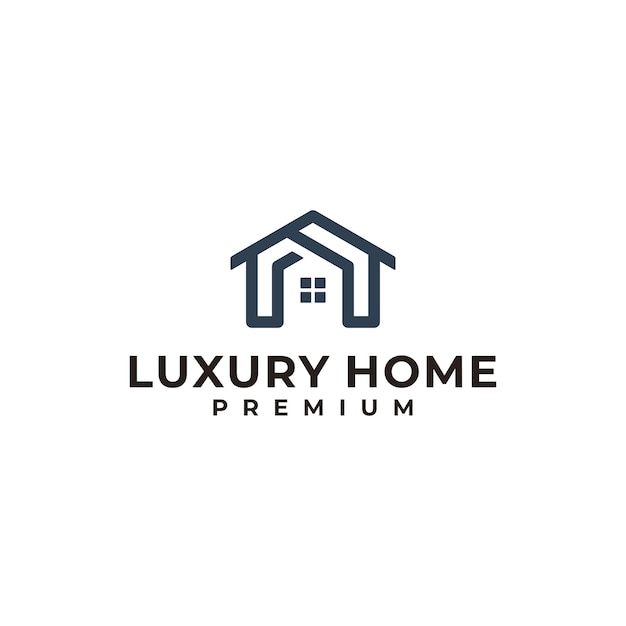 Luxus-Home-Logo-Design-Vektor Hauslinie Kunst-Symbol-Logo