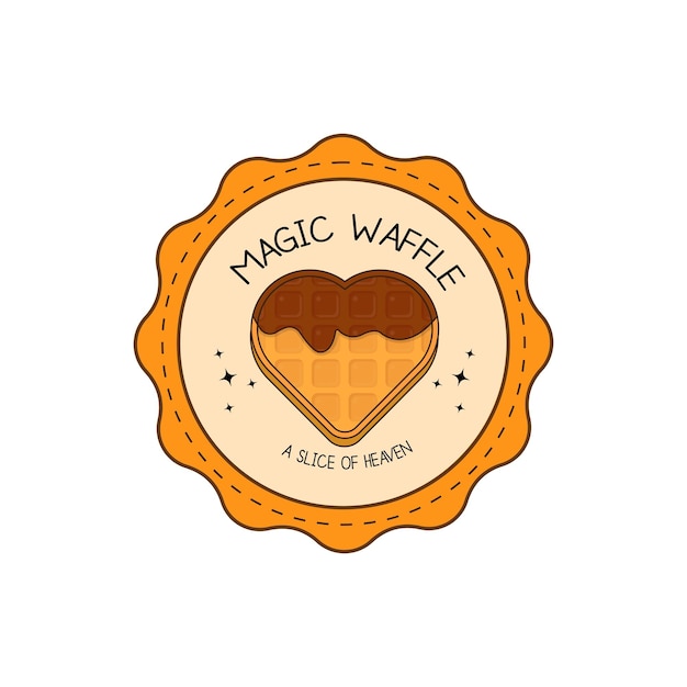 Magisches Waffel-Logo-Abzeichen-Konzept