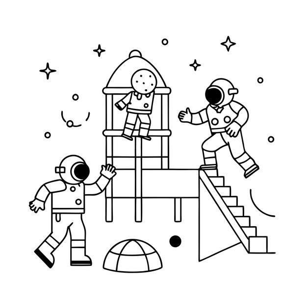 Vektor malbuchillustration für astronauten