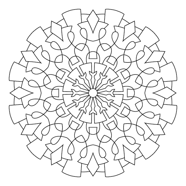 Mandala-Design zum Färben von Seiten dekoratives rundes Ornament Antistress-Therapiemuster Yoga-Logo