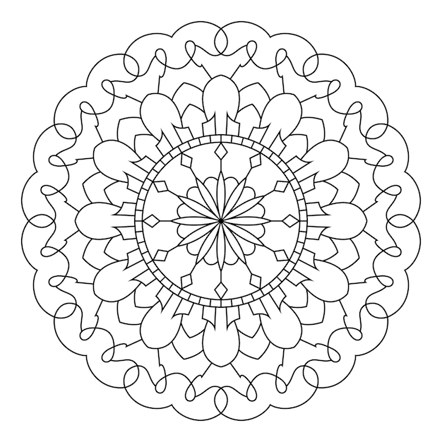 Mandala-Design zum Färben von Seiten dekoratives rundes Ornament Antistress-Therapiemuster Yoga-Logo