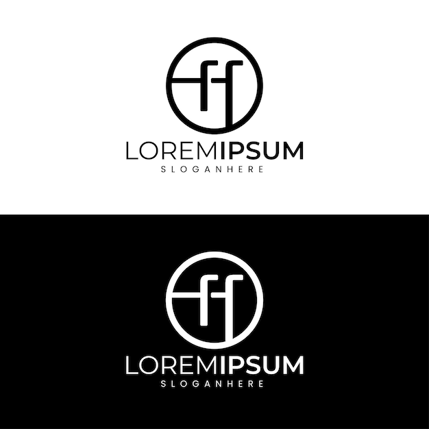 Vektor modernes minimalistisches ff-letter-logo-design