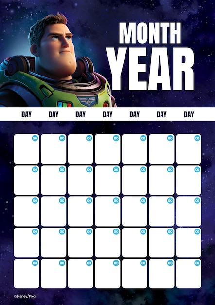 Monatskalender von Buzz Lightyear