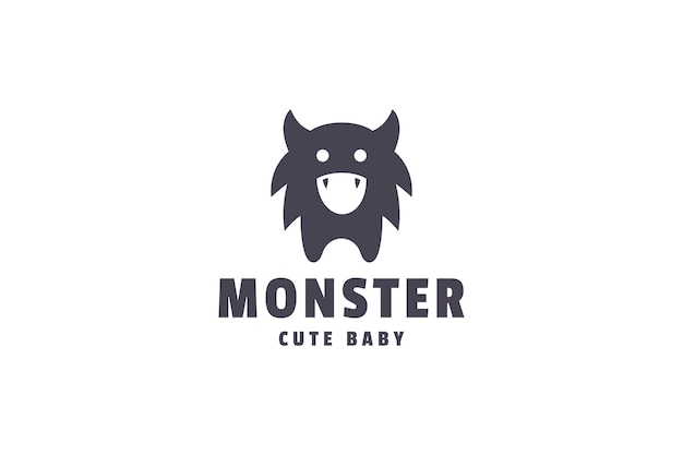 Monster niedliches Logo-Design-Vorlage bildhaftes Tiersymbol