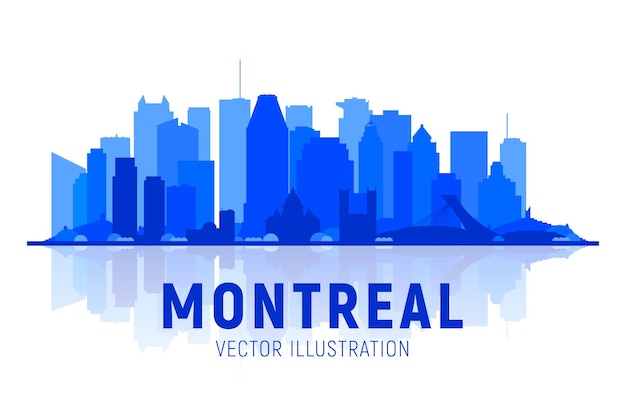 Montreal, Kanada, Skyline der Stadt, Vektorgrafik Geschäftsreise- und Tourismuskonzept mit modernen Gebäuden Bild für Präsentationsbanner, Plakat und Website