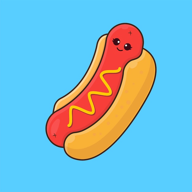 Nette Hotdog-Illustration