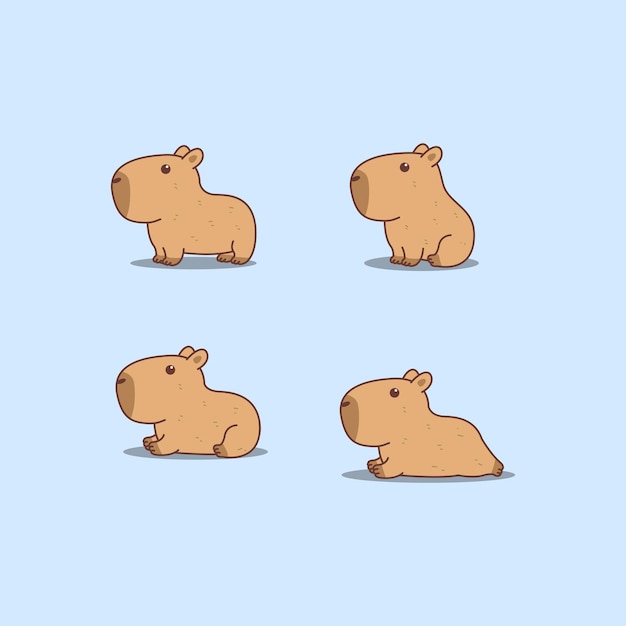 Niedliche Capybara-Cartoon-Vektorillustration