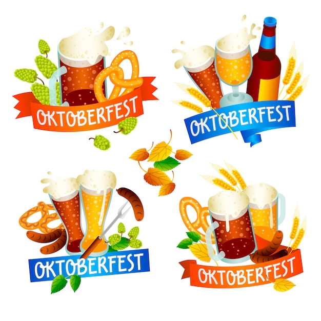 Oktoberfest eingestellt. Isometrisches Set von Oktoberfest