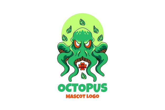 Oktopus-Maskottchen-Logo-Vorlage