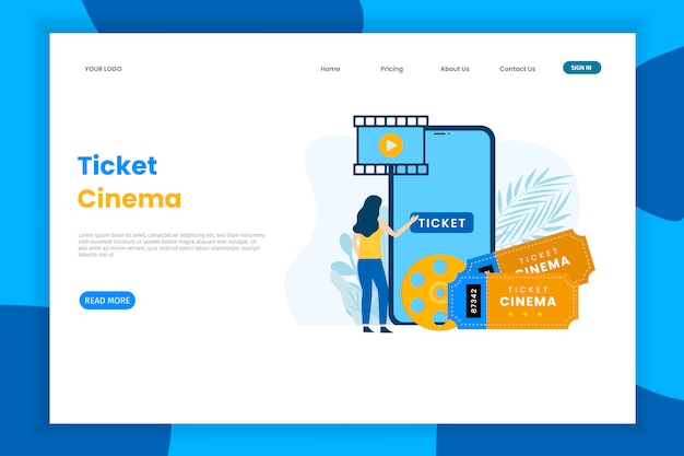 Online Ticket Ticket Illustration für Landing Page