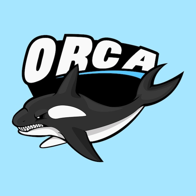 Vektor orca killer whale mascot logo vektor-bildung von der orka-töterwale