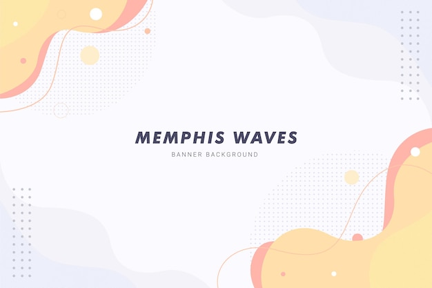 Vektor pastell orange memphis waves liquid abstract background für broschüren-flyer-banner-vorlagen-design