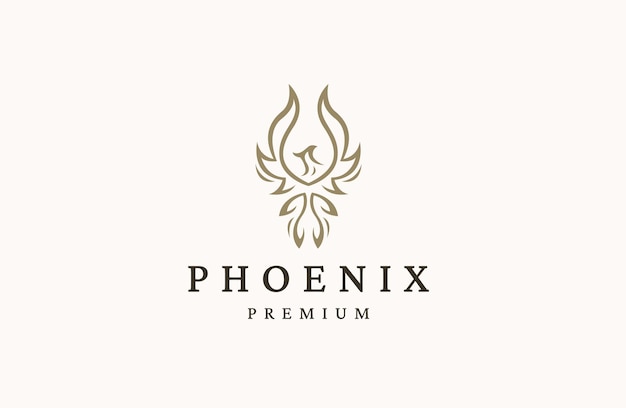 Phoenix-Vogel-Logo-Symbol-Design-Vorlage flacher Vektor