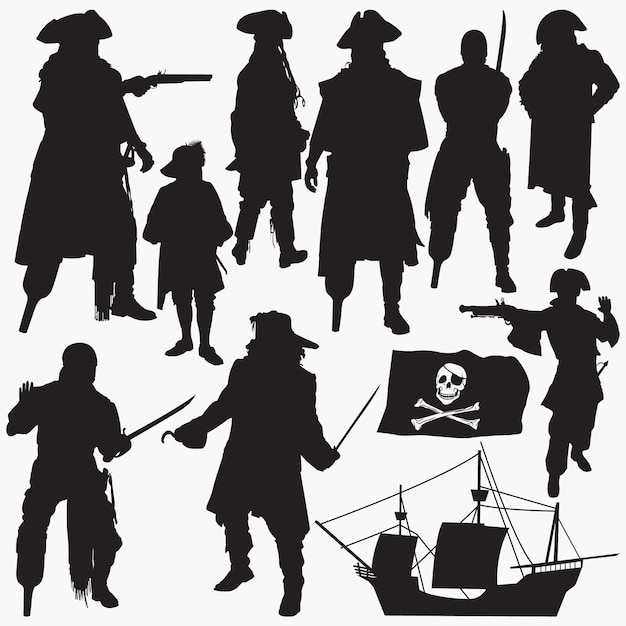 Piraten-Silhouetten