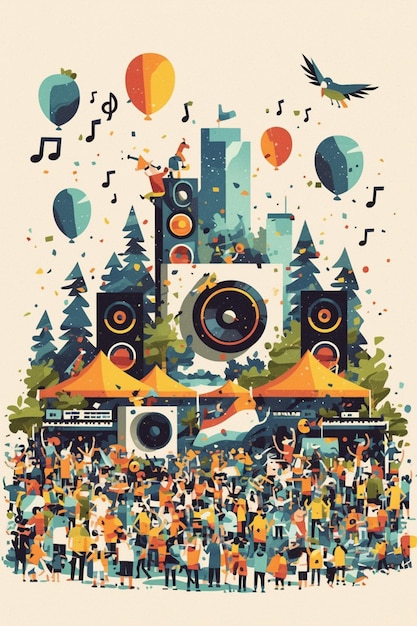 Vektor poster zum musikfestival am tag der arbeit