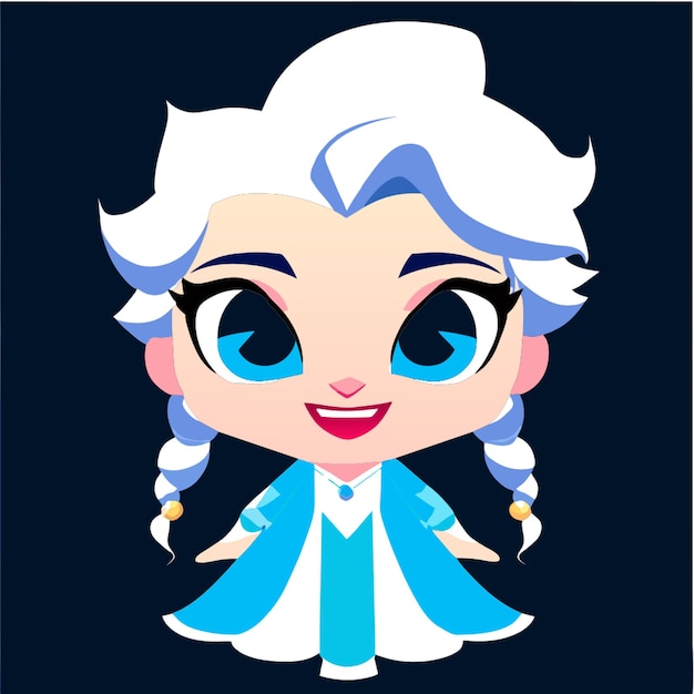 prinzessin disney elsa vektor-illustration kawaii