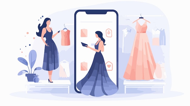 Vektor professionelle online-wardrobe-beratung frau unterhält sich mit einem berater