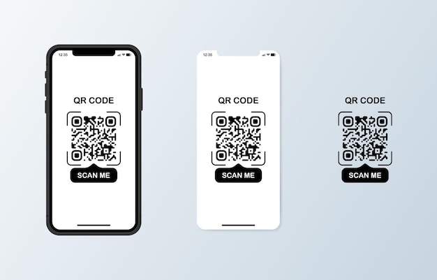 Vektor qr-code flache schwarze qrcode-mockup-vektorillustration