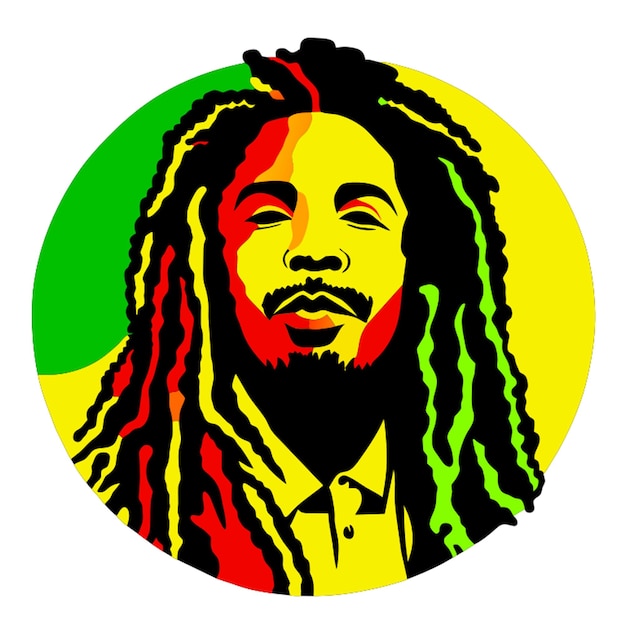 Rastafari-Rot-Gelb-Grün-Marihuana-Vektorillustration