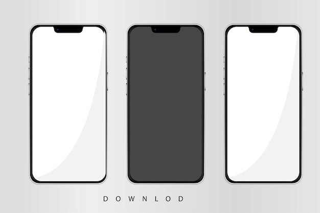 Vektor realistische smartphone-mockups mit vorder- und rückseite