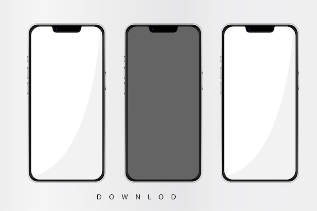 Vektor realistische smartphone-mockups mit vorder- und rückseite