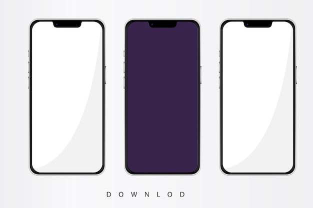 Realistische Smartphone-Mockups mit Vorder- und Rückseite