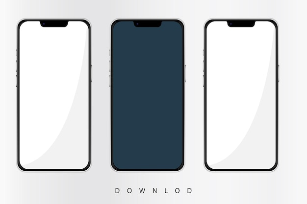 Realistische Smartphone-Mockups mit Vorder- und Rückseite