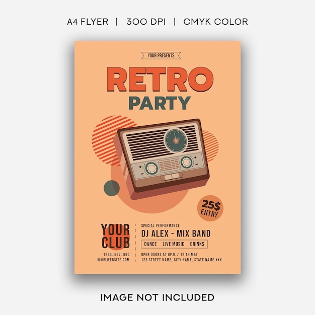 Retro-Party-Flyer-Vorlage