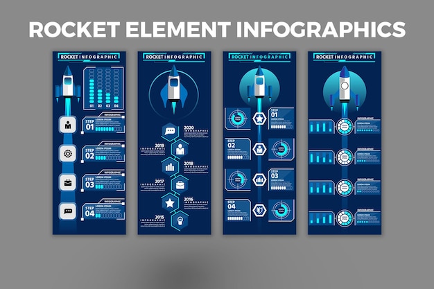 Rocket-Element-Infografik-Vorlage