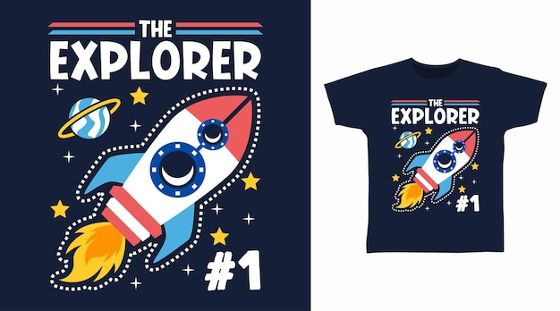 Rocket Explorer Tee-Designkonzept