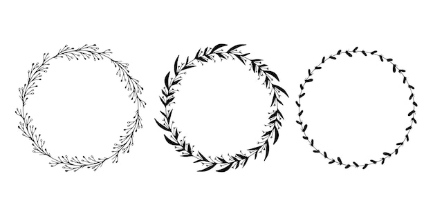 Sammlung geometrischer Vektorblumenrahmen Grenzen verziert mit handgezeichneten zarten Blumen