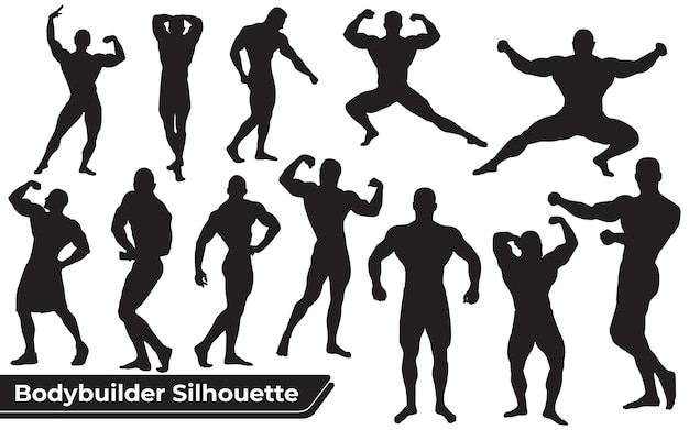 Sammlung von Fitness- und Bodybuilder-Silhouette