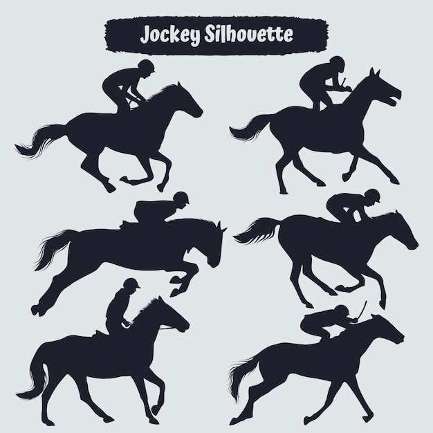 Sammlung von Jockey-Silhouetten