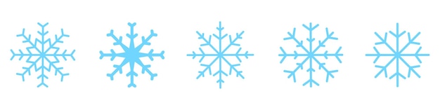 Vektor satz von vektor-schneeflocke. blaue schneeflockenillustration. winter-webdesign-symbol.