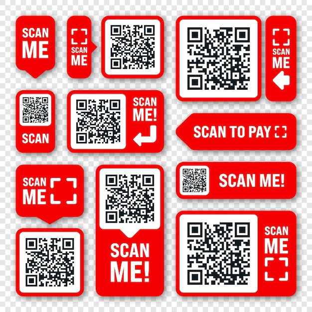 Vektor scan me qr-code-aufkleber online-zahlung besonderes angebot verkauf aufkleber einkaufen rabatt-label oder pro