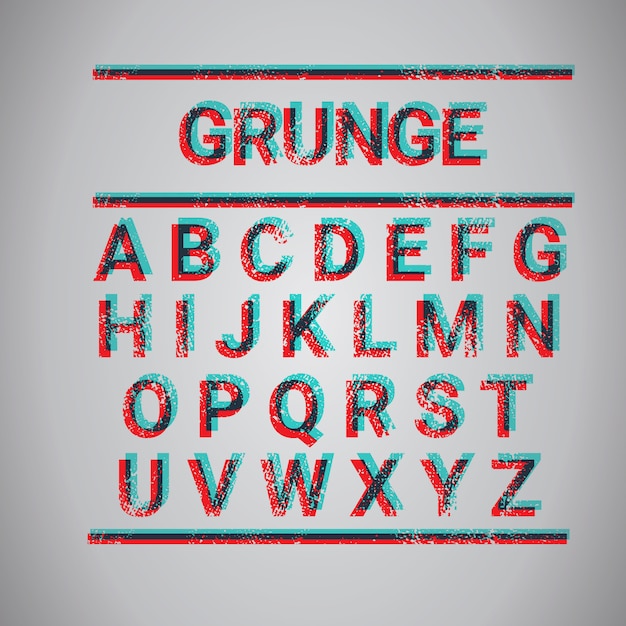 Schmutz-Alphabet-Großbuchstaben-Sammlungs-Text-Guss-Satz