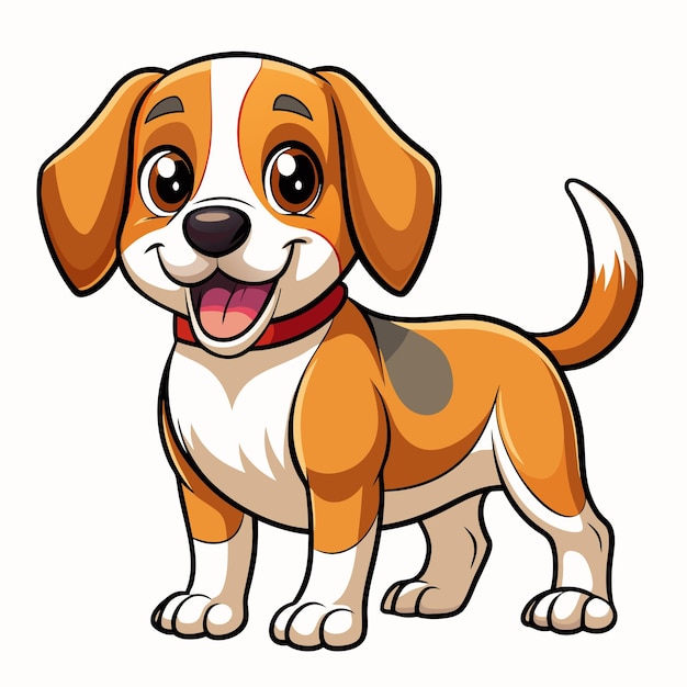 Vektor schöne zeichentrickfilme beagle vector art lächeln