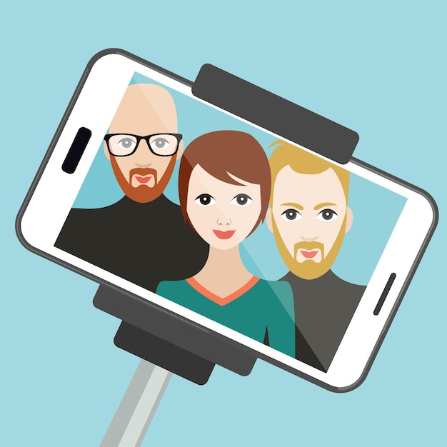 Selfie-Foto Vektor-Cartoon-Illustration