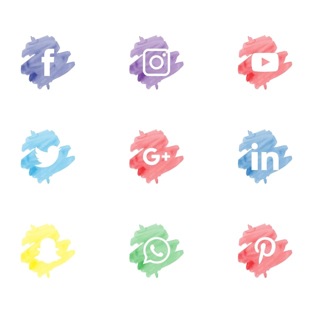 Vektor set der beliebtesten social media icons