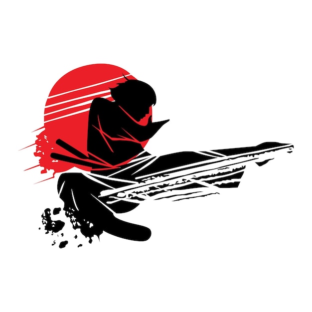 Silhouette Kampfkunst. perfekt für Karate-, Judo- und andere Kampfkunstlogos und -ikonen