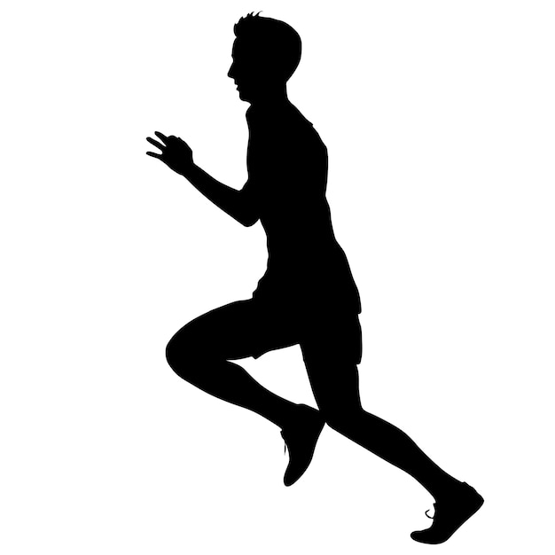 Silhouetten Läufer auf Sprint-Männer-Vektor-Illustration