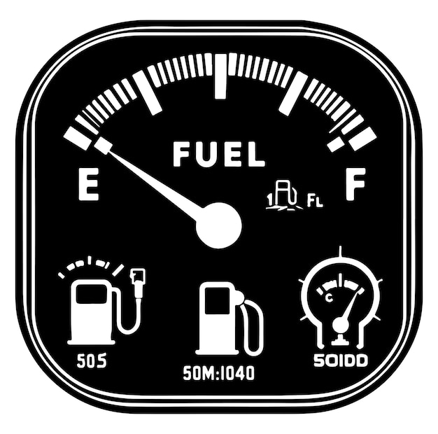 Vektor silhouettenvektor der kraftstoffmessanzeige