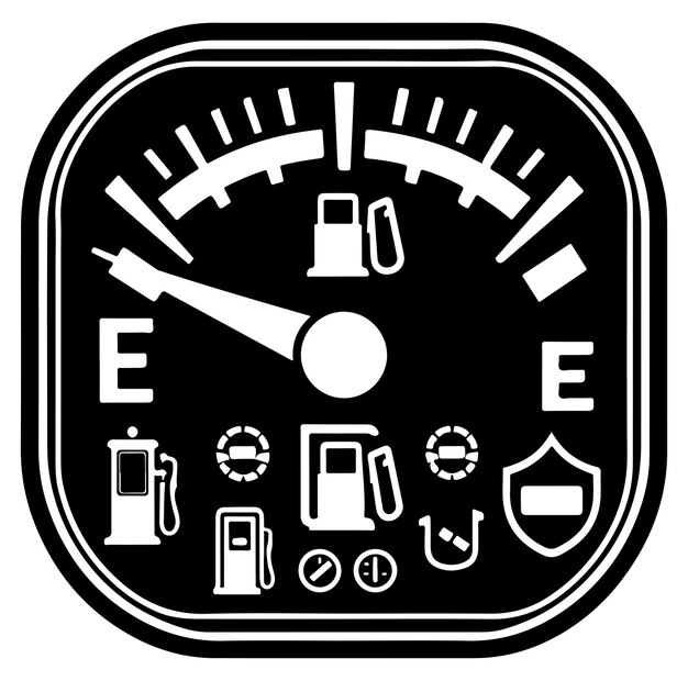 Vektor silhouettenvektor der kraftstoffmessanzeige