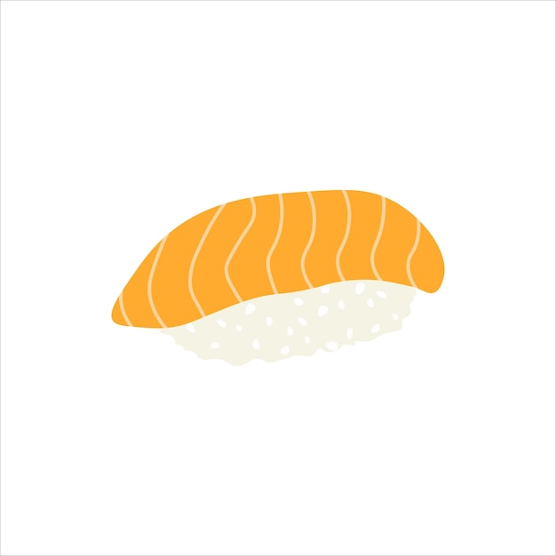 Vektor skizze gezeichnete vektorillustration von sushi nigiri isoliert auf weißem hintergrund