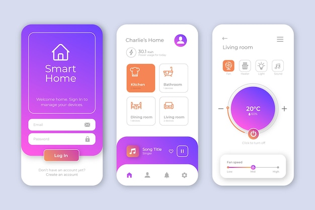 Smart Home App-Oberfläche