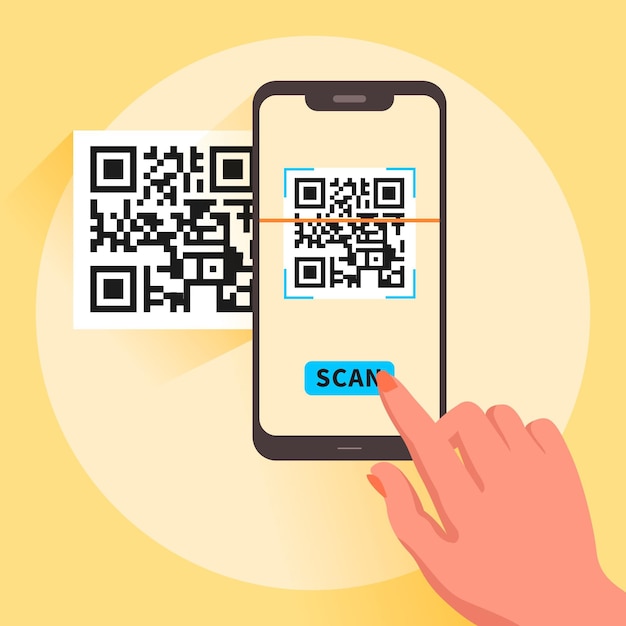 Vektor smartphone-scan-qr-code-illustration