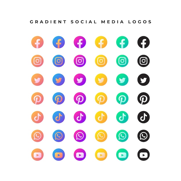 Social Media Icons Set Sammlung