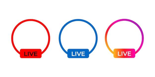 Social-Media-Live-Set-Design Vektor-Transparent-Design Instagram-Live-Symbol-Vektor-Design