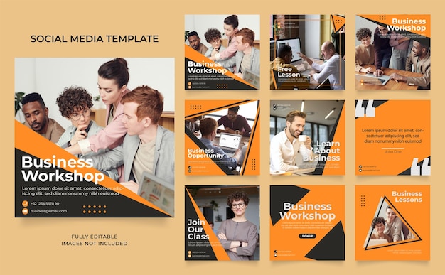 Social Media Template Business Agentur für digitales Marketing und Business Sale Promo Instagram und Facebook Ads Template Werbebanner Vektorrahmen