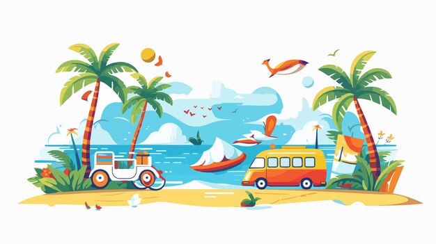 Vektor sommerzeit urlaub flachdesign vektor-illustration